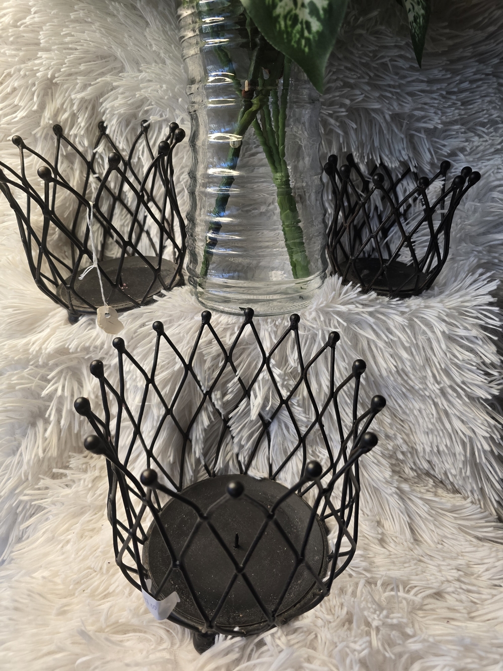 Black Metal Decorative Candle Holders - Set of 3